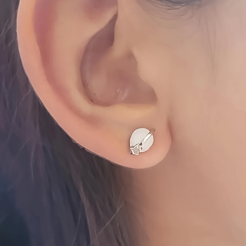 Asymmetrical Petite Astronaut Moon Star Earrings